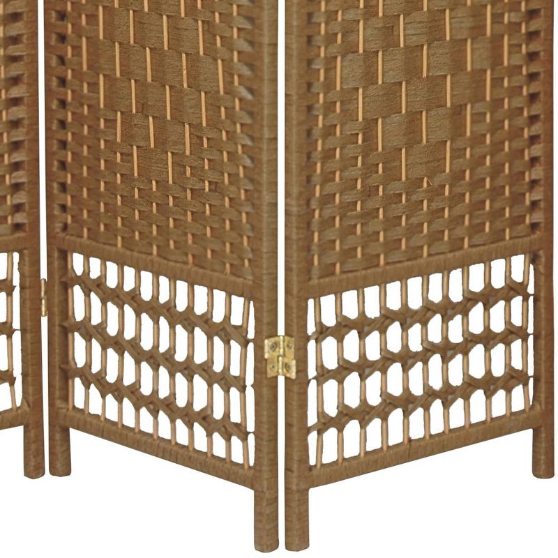 5 1/2 ft. Tall Fiber Weave Room Divider - Natural (4 Panels)
