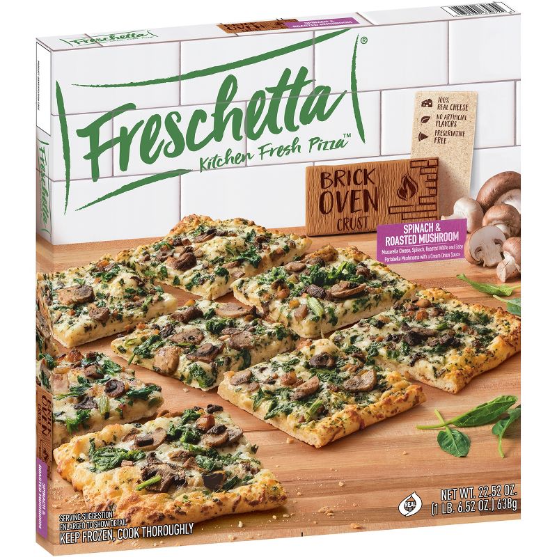 Freschetta Brick Oven Roasted Mushroom & Spinach Frozen Pizza - 22.52oz