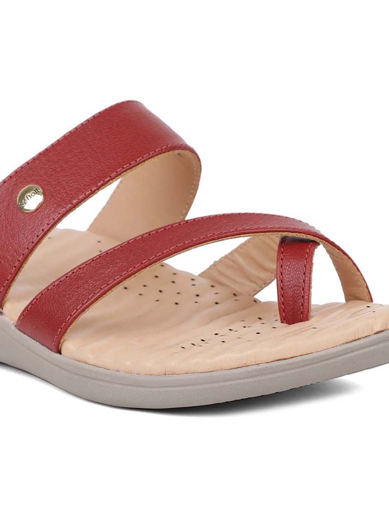 Scholl by Bata Women's Red Toe Ring Sandals
