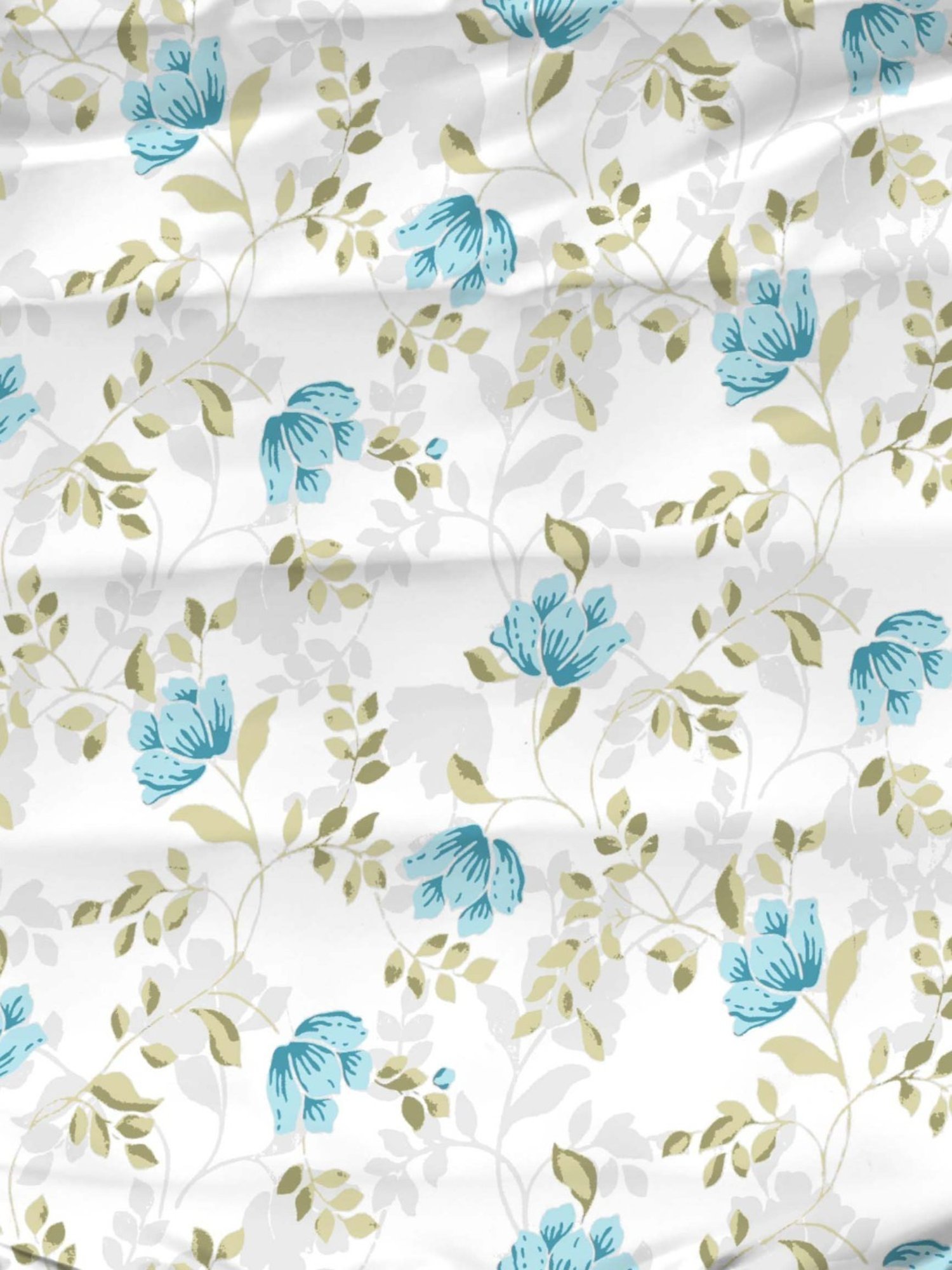 Ariana Tuscany Floral Blue 300 TC Cotton Super king Bedsheet with 2 Pillow Covers