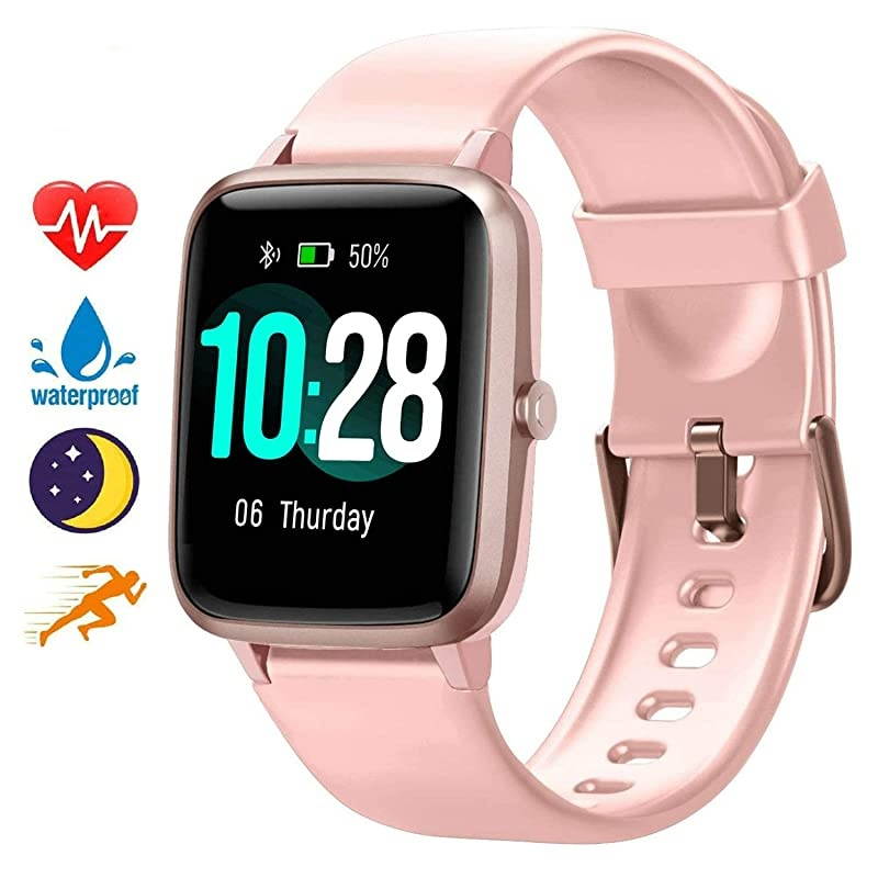 Smart Watch for Android Phones and iOS Phones, All-Day Activity Tracker with Heart Rate Sleep Monitor, 1.3" Full Touch Screen, 5ATM Waterproof Pedometer, Smartwatch for Men Women