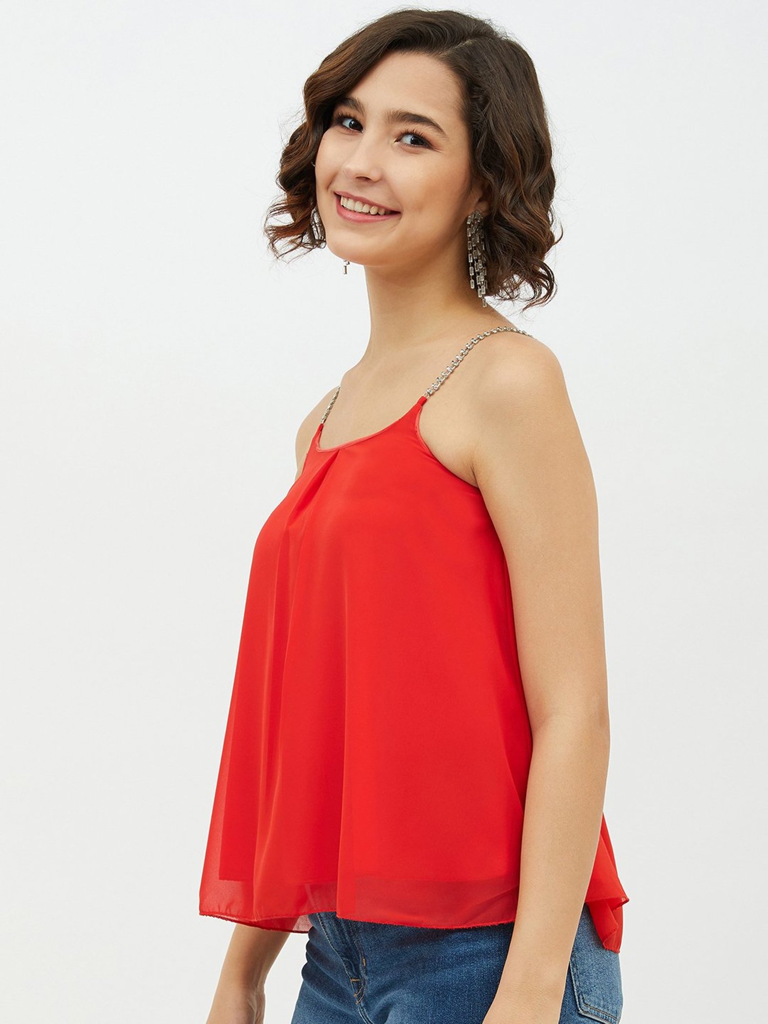 StyleStone Red Spaghetti Top