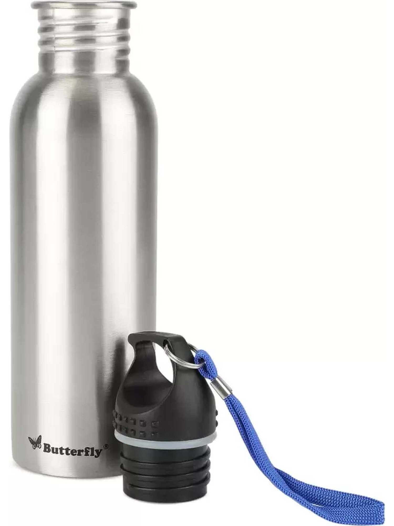 Butterfly Silver Stainless Steel Eco Water Bottles (0.75 L)