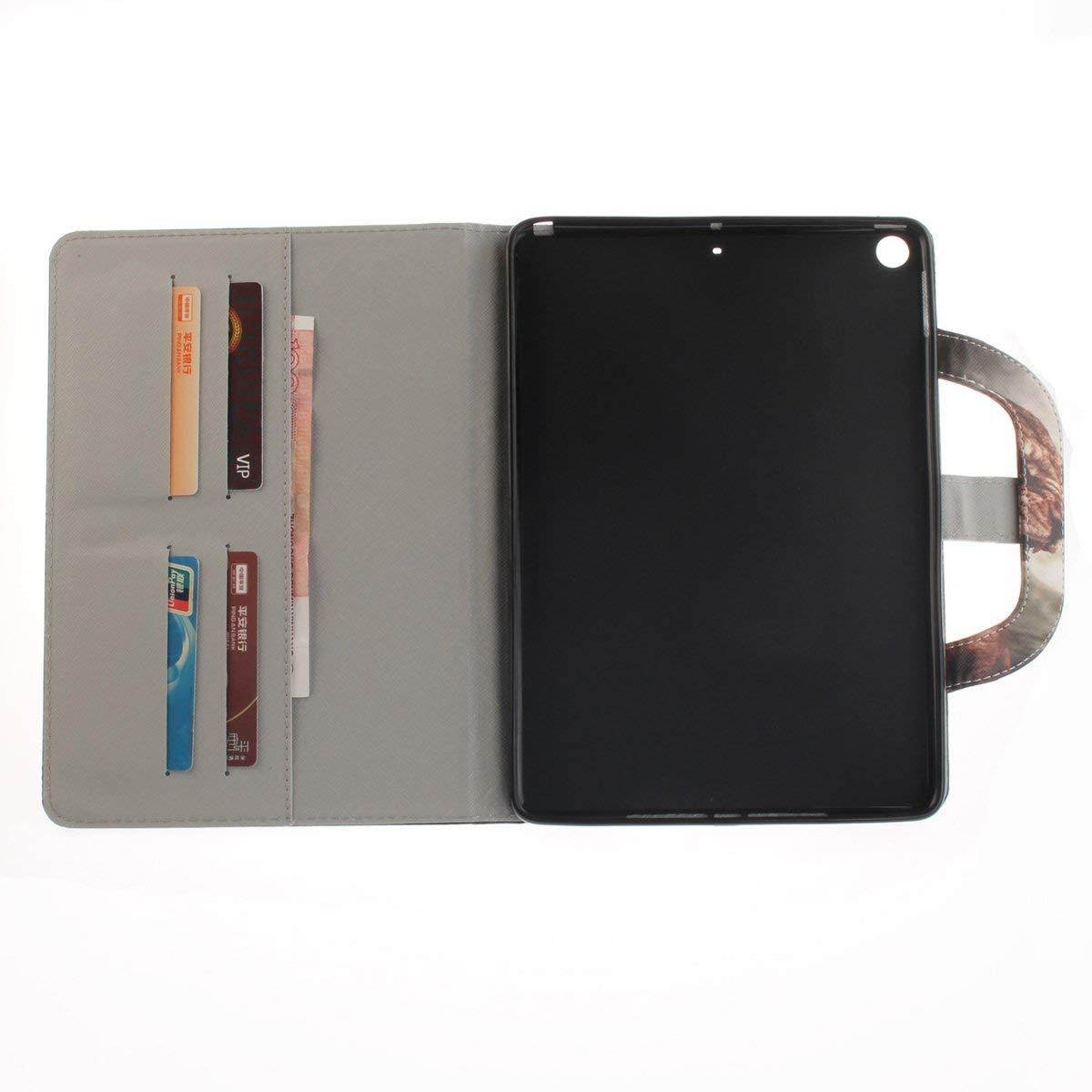 New iPad 2017 iPad 9.7 Case, Newshine Portable Lightweight Smart Stand Case with Card Slots for Apple iPad 9.7-inch 2017 Release [Auto Sleep/Wake], Male Lion