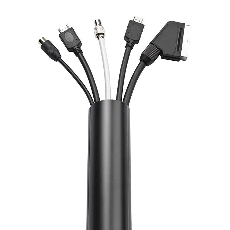 TV Cable Raceway OnWall Cord Cover Black | 39 Inch Large Channel to Hide and Conceal Cords Cables or Wires | Cable Management | 2 W x 1 H