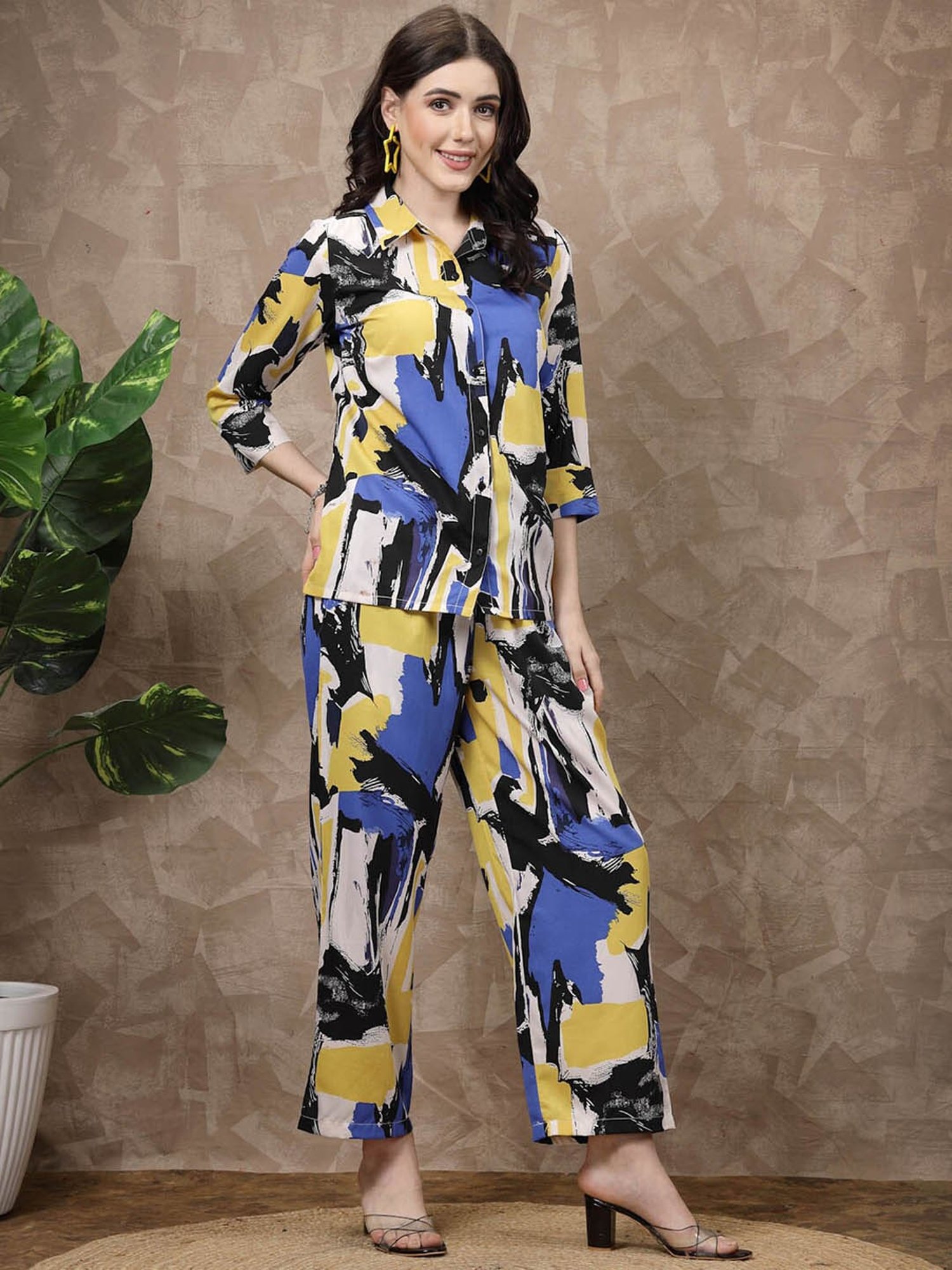 Melon by PlusS Multicolored Printed Shirt Pant Set