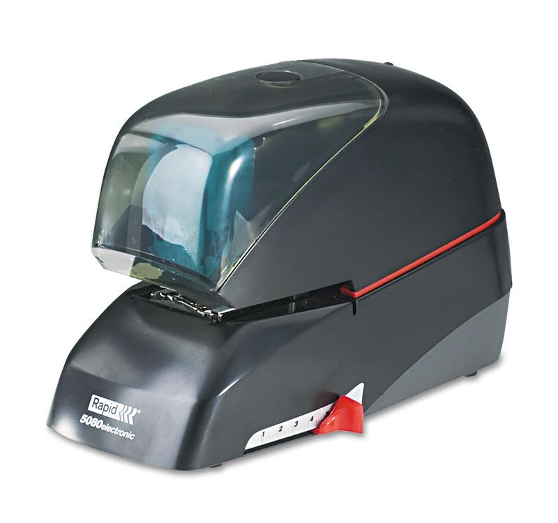 Rapid 5080e Heavy-Duty Flat Clinch Electric Stapler 90-Sheet Capacity Black 90147