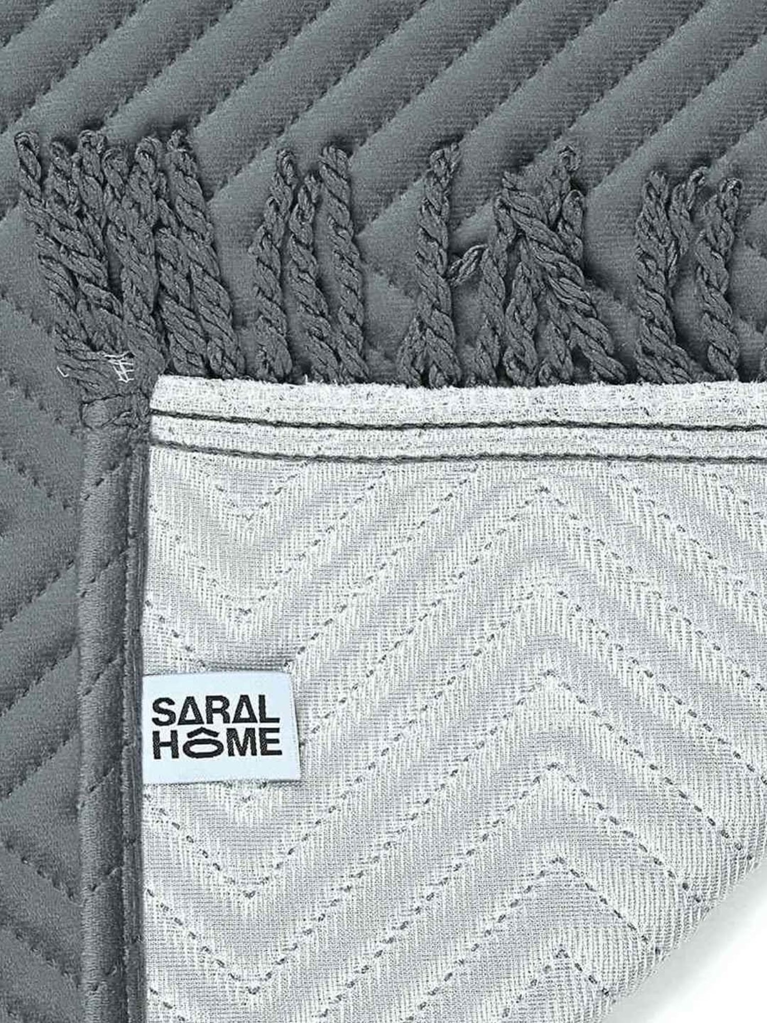 Saral Home Easy Living Dk.Grey Velvet Sofa Cover Set