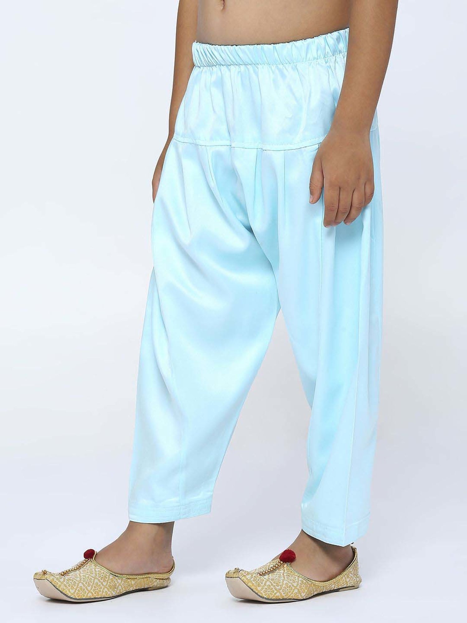 Kids Island Boys Blue Solid Full Sleeves Kurta Set