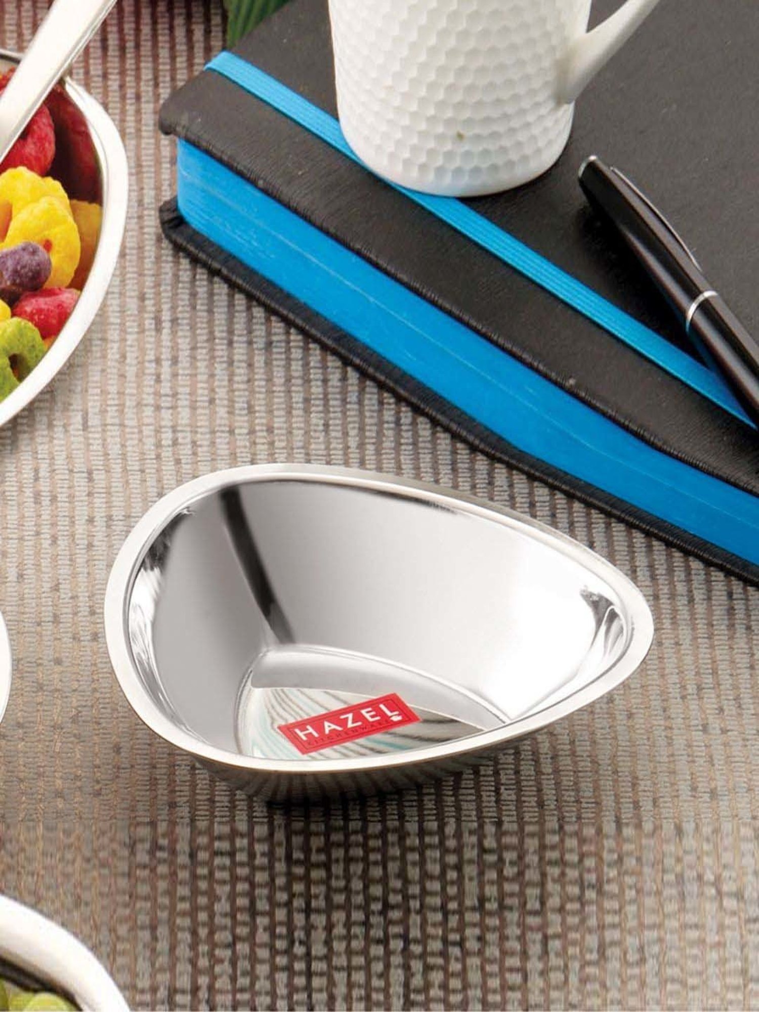 HAZEL Stainless Steel Serving Bowl With Spoon, (1 Vati, 1 Spoon), 250ml, Silver