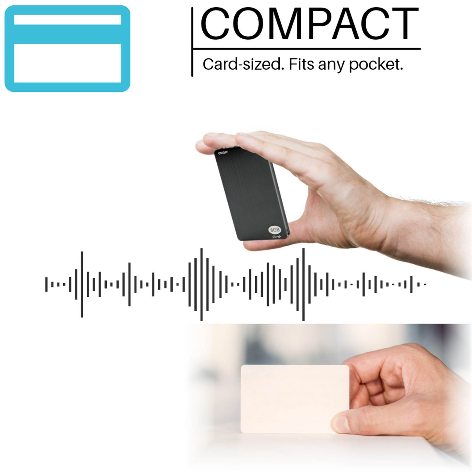 Mini Spy Audio Recorder Voice Activated Listening tool Aid Device 96 Hrs 8GB Bug