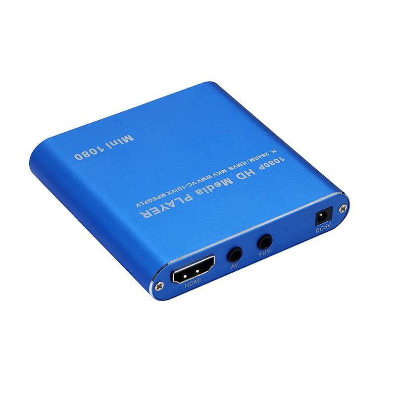 MINI 1080P Full HD Media USB HDD SD/MMC Card Player Box, US Plug(Blue)