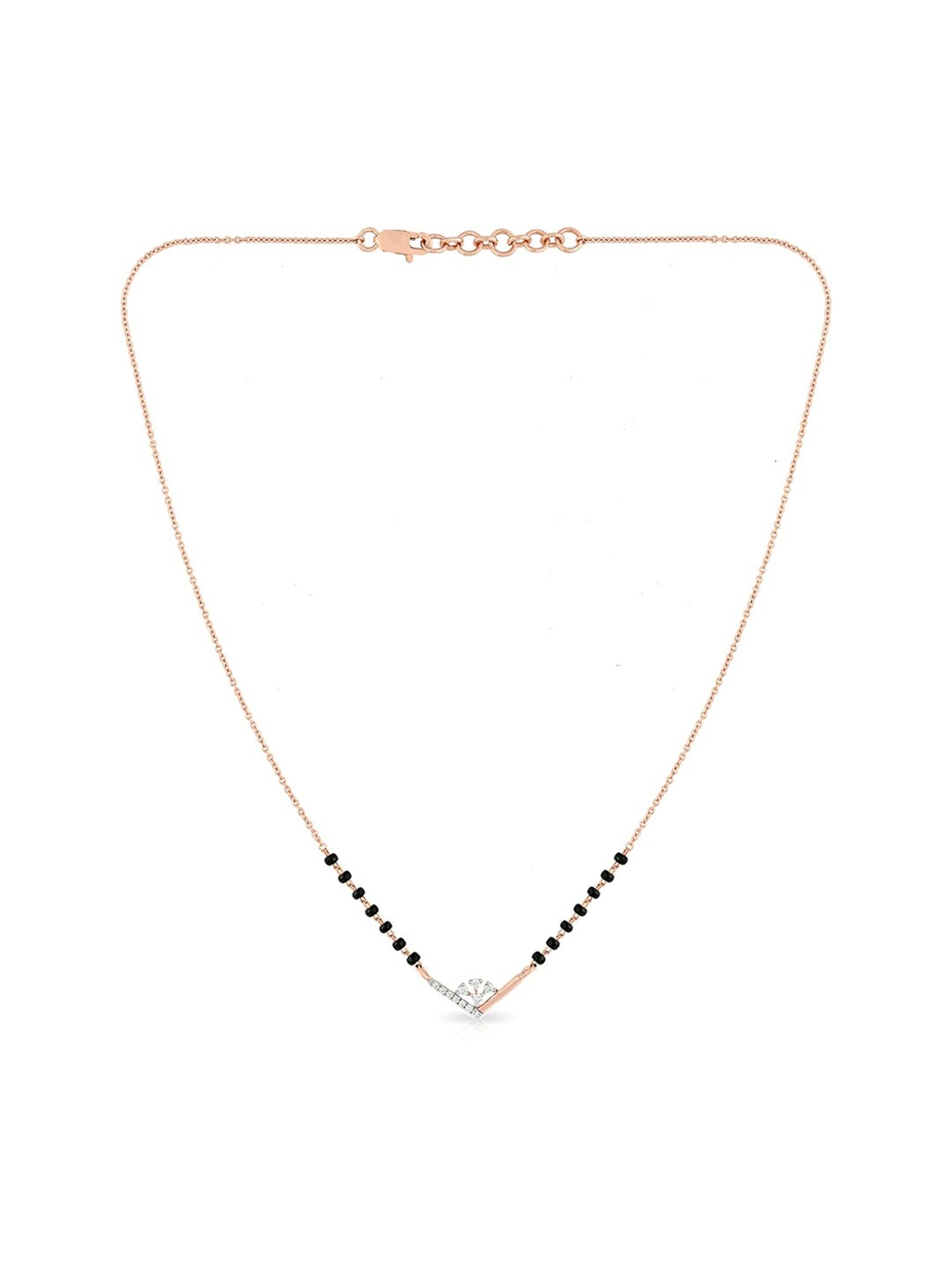 Malabar Gold and Diamonds 18k Rose Diamond Short Mangalsutra