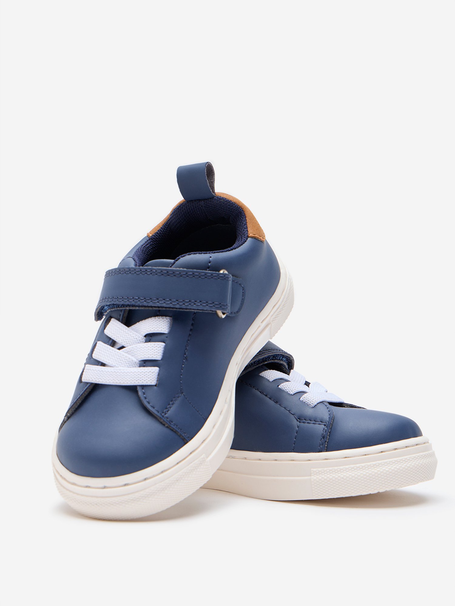 Yellow by Westside Navy Lace-Up Velcro Shoes