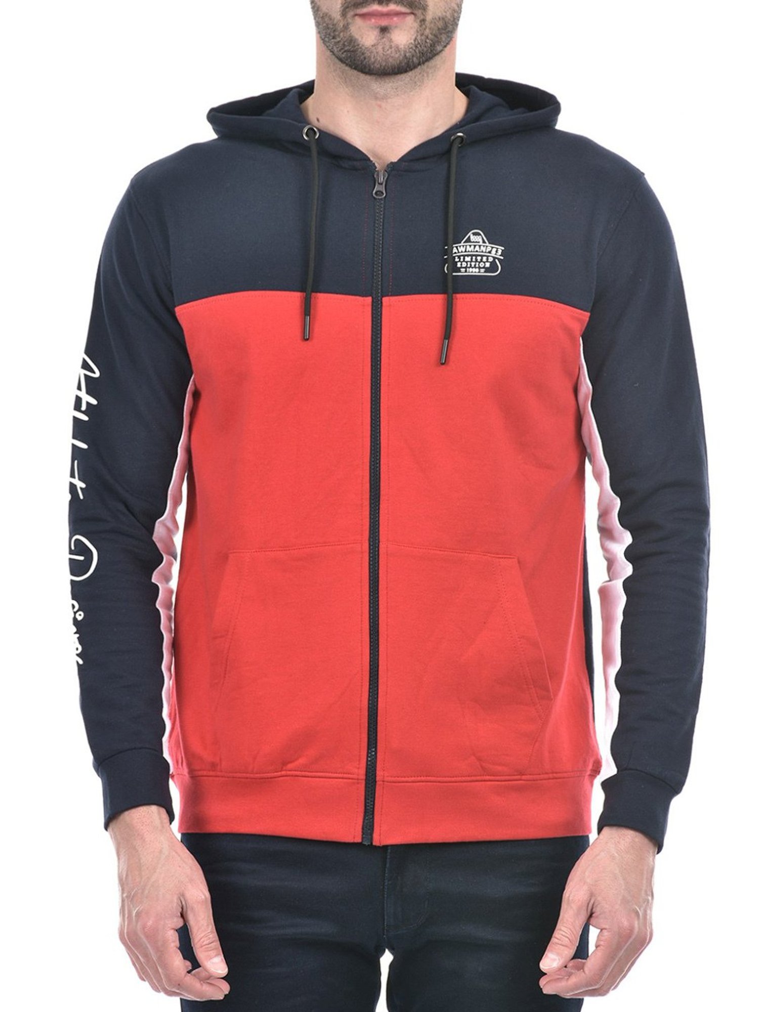 Lawman Multicolored Regular Fit Colour Block Hooded Sweatshirts