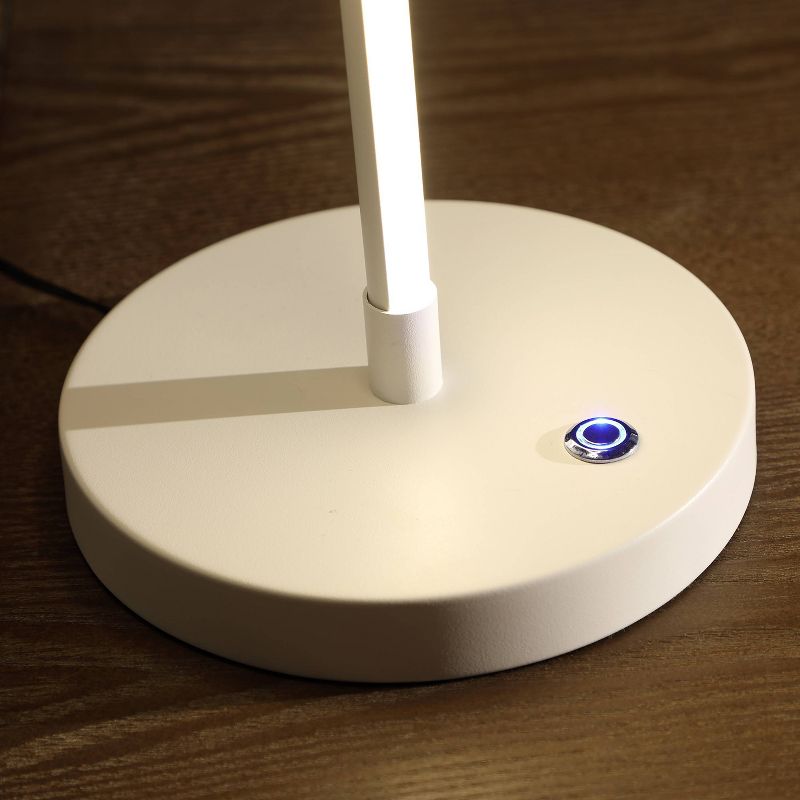 18" Modern Metal Spiral Table Lamp (Includes LED Light Bulb) White - Ore International