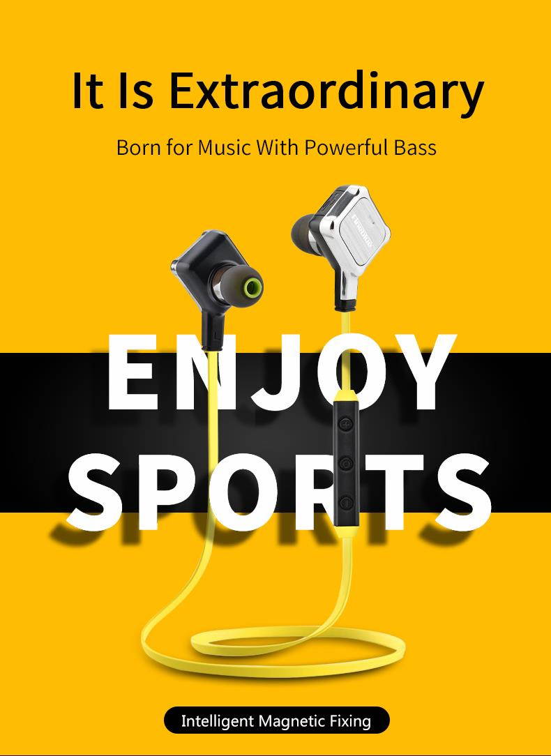 FineBlue FA-90 Sports Neck Hanging High Quality Magnetic Stereo Bluetooth4.1 Headset Sweat proof IPX-4 (Gold)