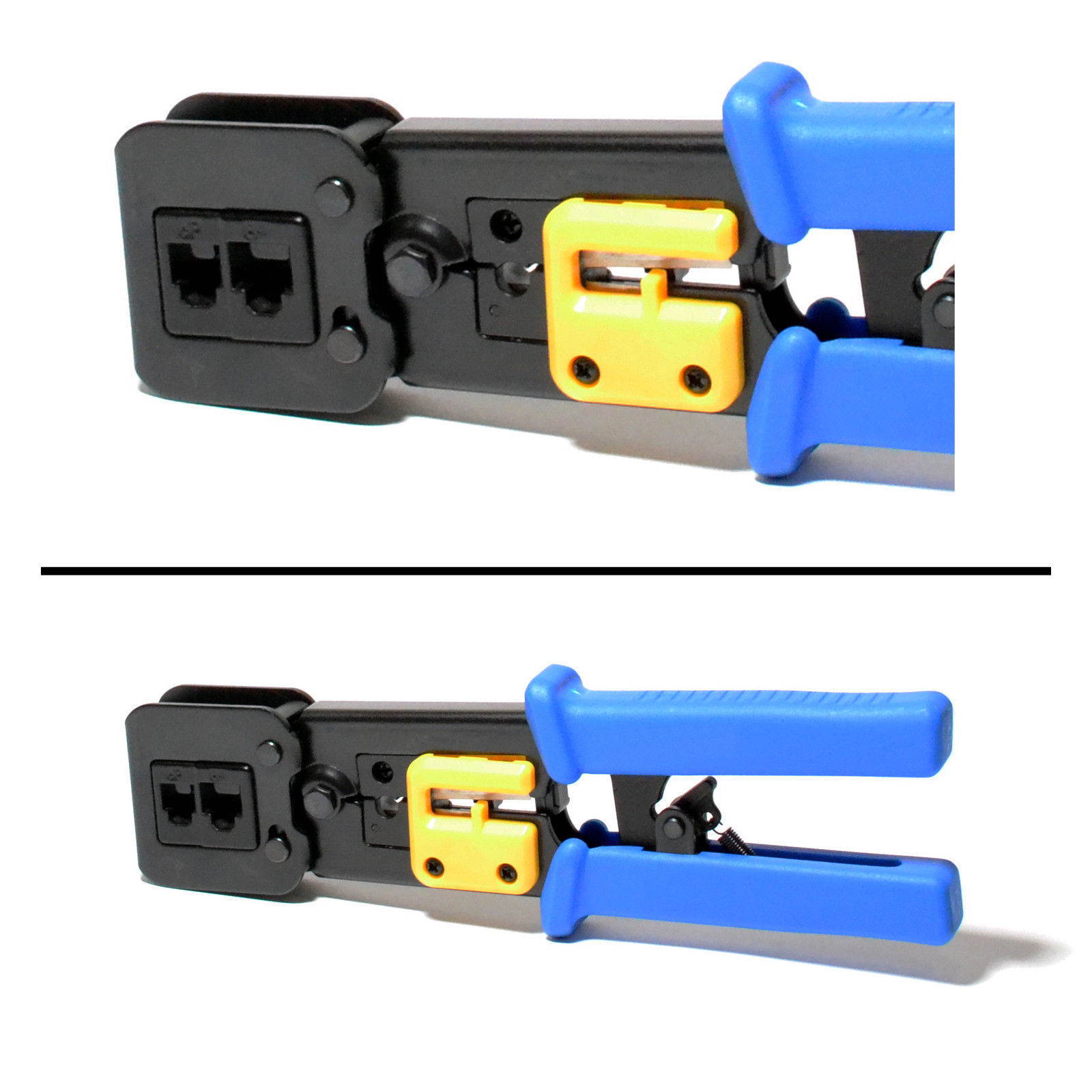 EZ-RJ45 Cat5e Cat6 Connector Crimping Tool End Pass Through Crimp Cutter with 100PCS Cat6 Connectors