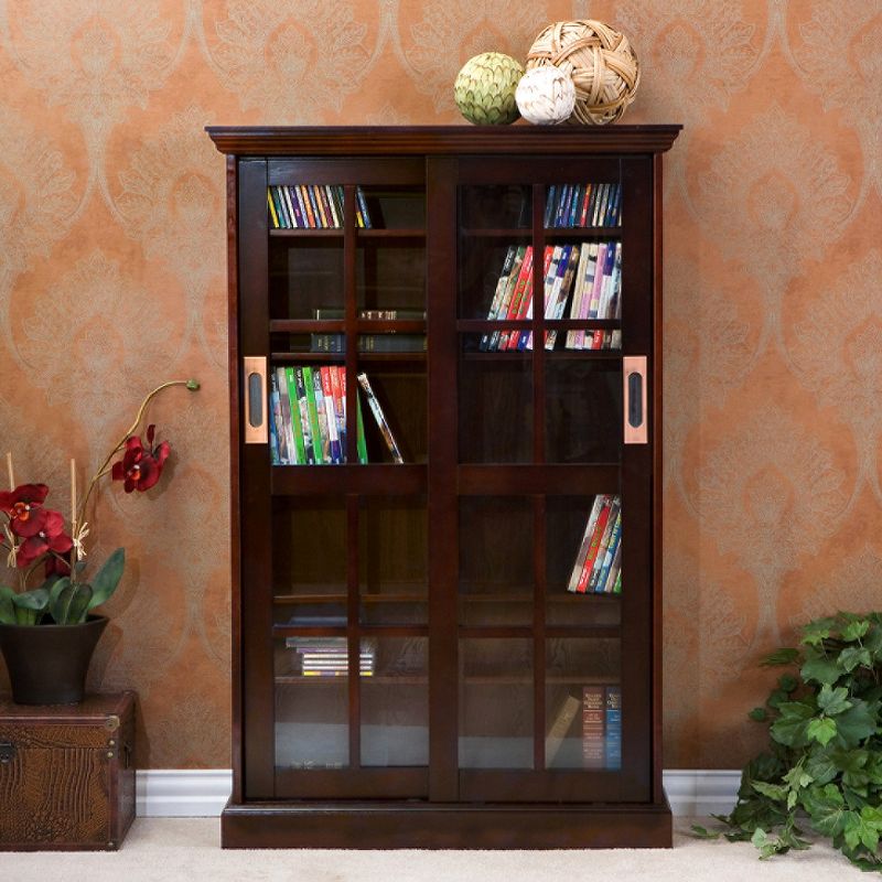 Sliding Door Media Cabinet Espresso 49" - Aiden Lane