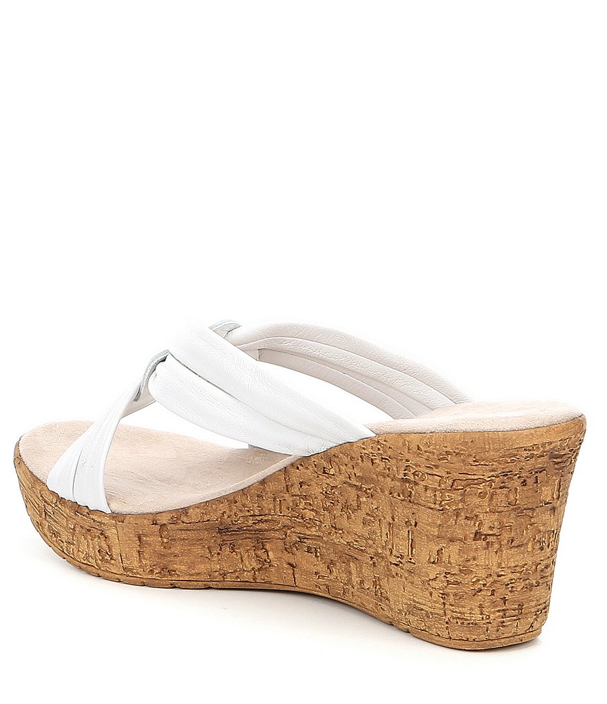 Onex Bethany Leather Wedge Slide Sandals
