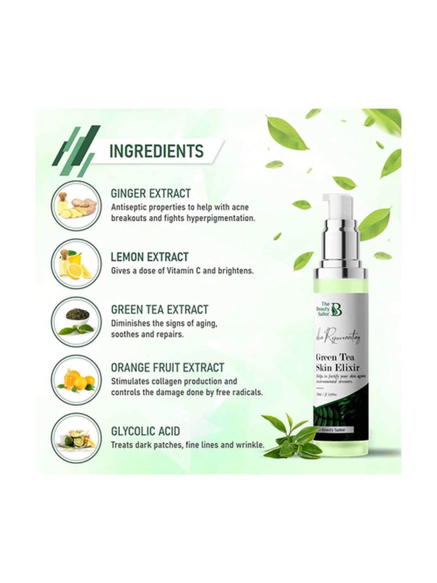 The Beauty Sailor Green Tea Skin Elixir Pack of 2 - 100 ml