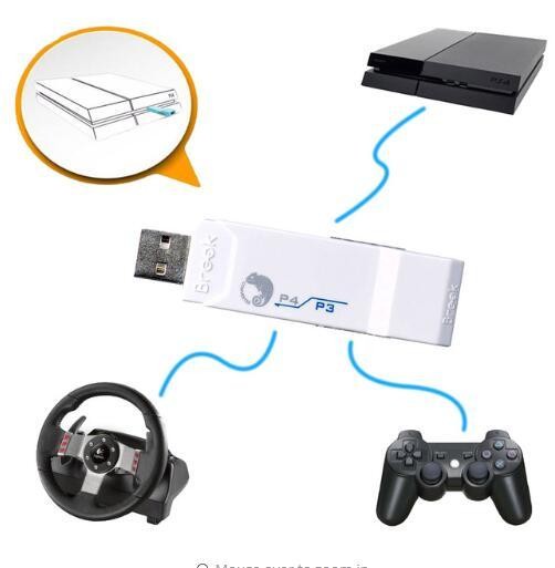 Brook Cross Plateform PS3 to PS4 Gaming Converter Controller Adapter White