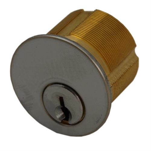 Maxtech, 20223-26D, US26D Satin Chrome, Solid Brass Replacement 1" Mortise Cylinder Lock With Schlage SC1 keyway