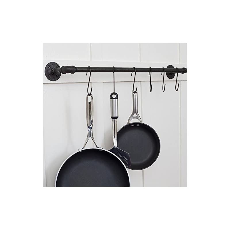 30 Pack  Heavy Duty S Hooks Black Steel S Shaped Hooks for Hanging Pans Pots Plants Bags Towels Kitchen Hooks Hanger, Large 3.5 inch