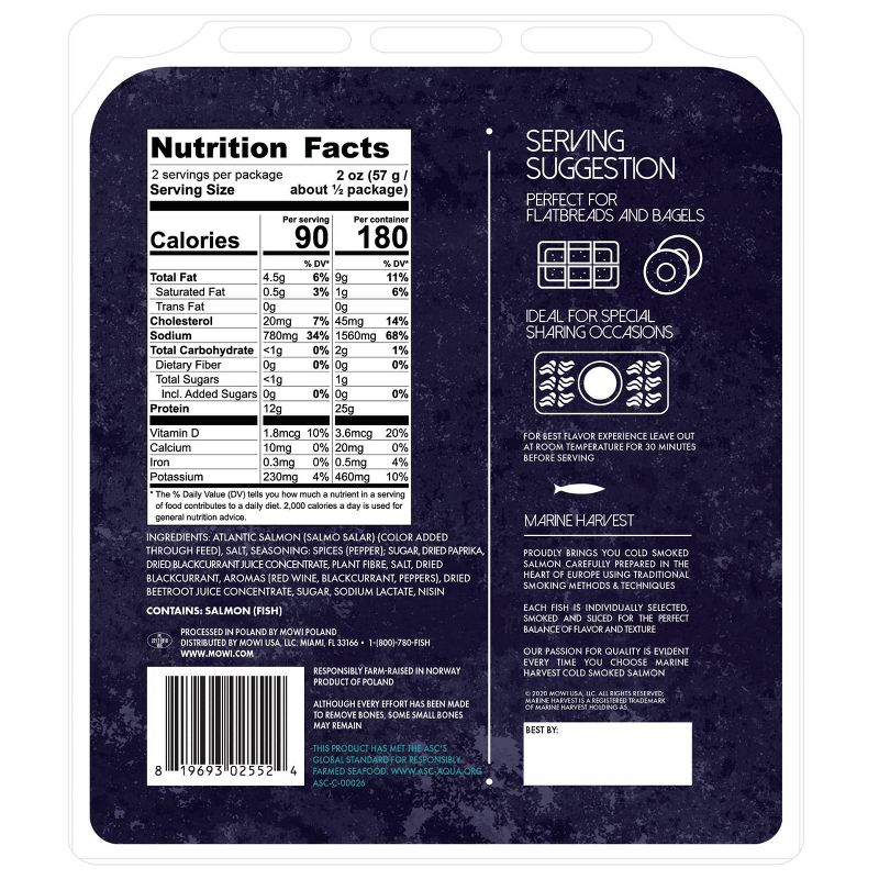 Marine Harvest Norwegian Mojito Flavored Cold Smoked Salmon - 4oz