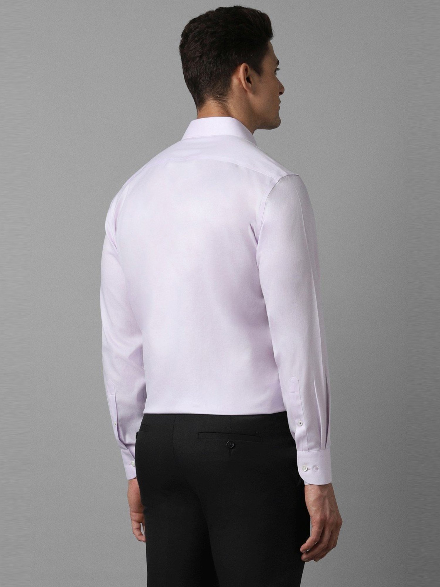 Luxure By Louis Philippe Lilac Cotton Regular Fit Shirt