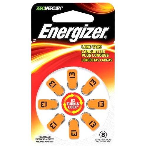 Energizer AZ13DP Coin Cell Hearing Aid Batteries, 8-Card