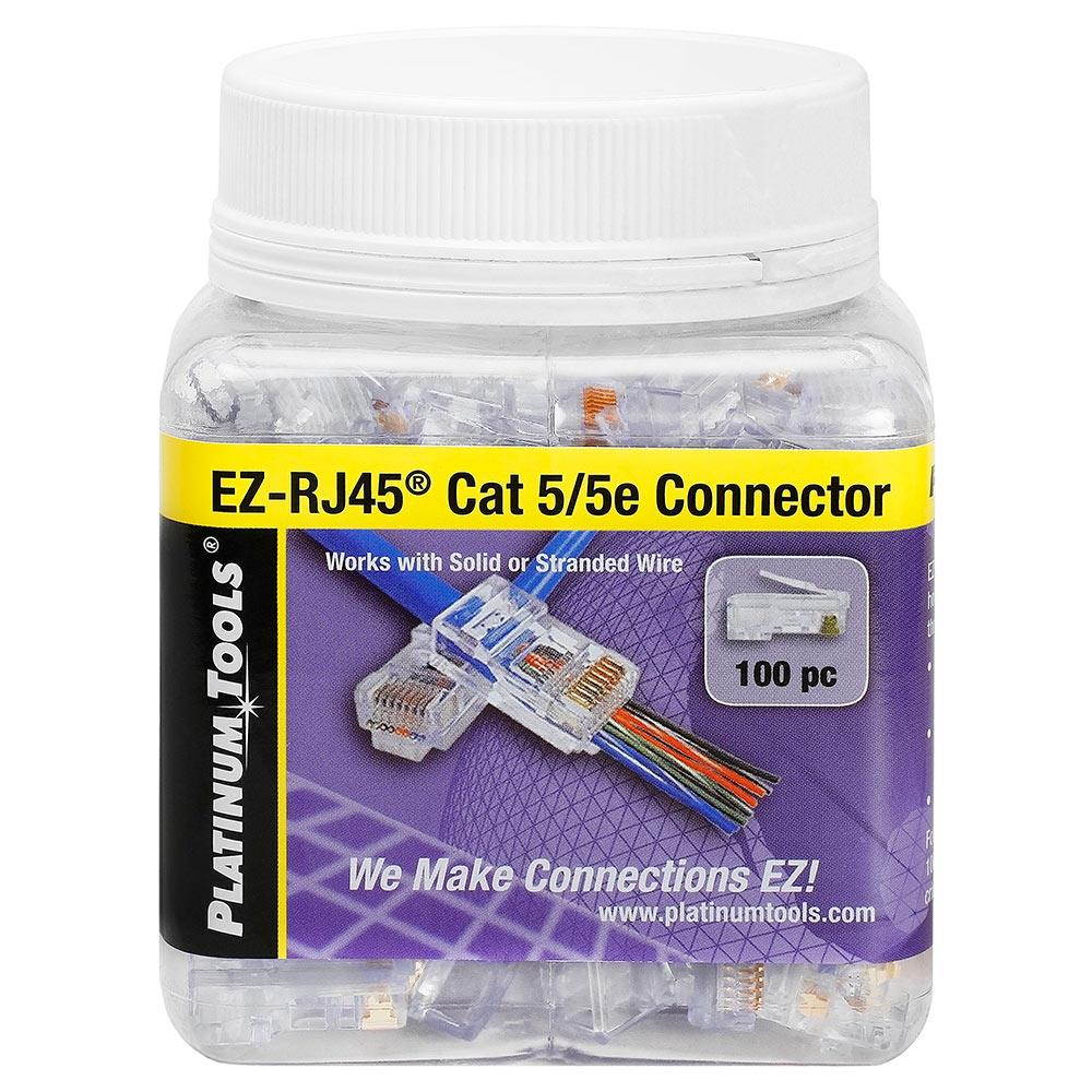 Cmple Platinum Tools 202003J EZ-RJ45 Cat 5/5e Connector Jar of 100