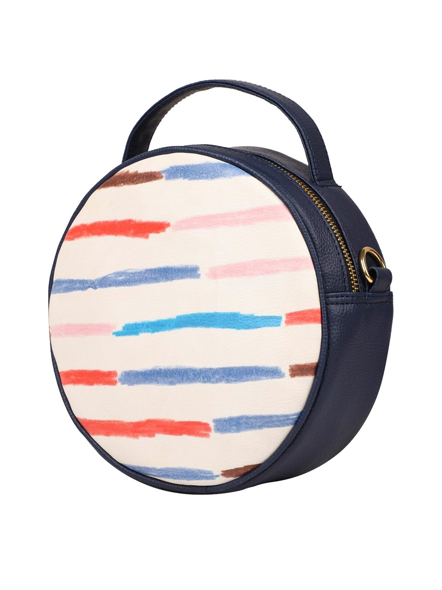 Bagsy Malone Navy Blue Printed Medium Handbag