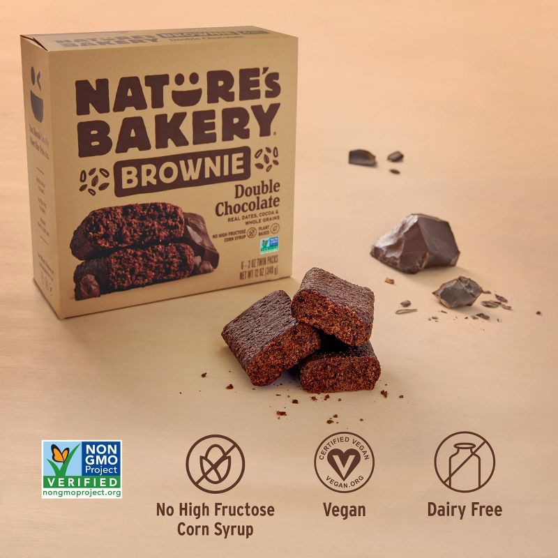 Nature's Bakery Double Chocolate Brownie - 6ct