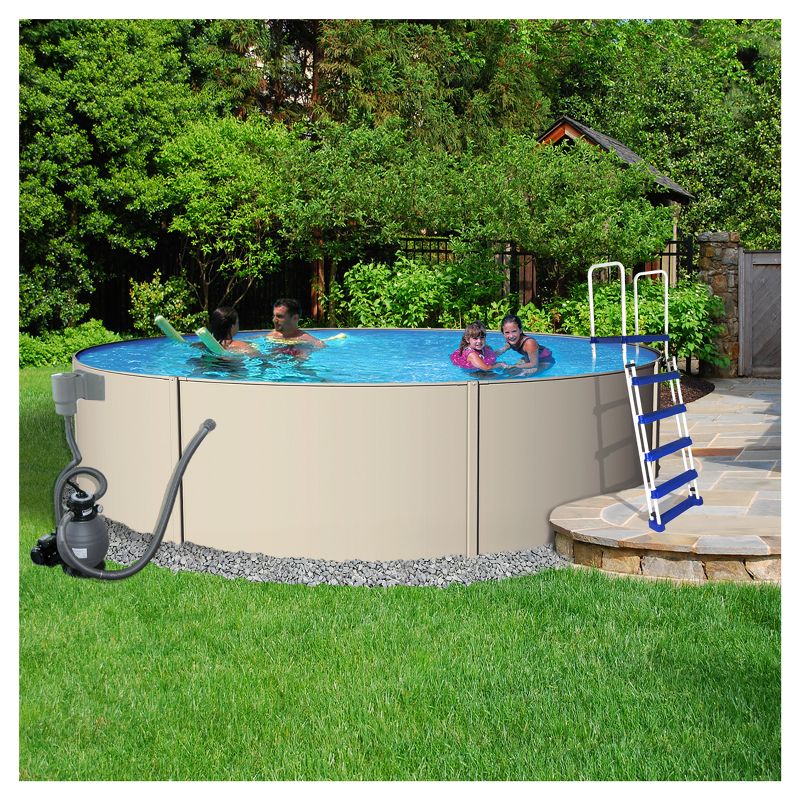 Blue Wave Havana Complete 18' x 52" x 216" Deep Pool Package - Gray