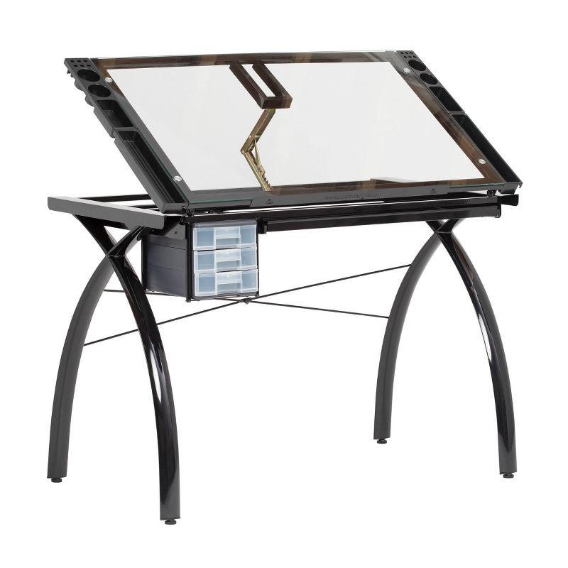 Canvas & Color Adjustable Craft Station Black/Clear Glass - Studio Designs