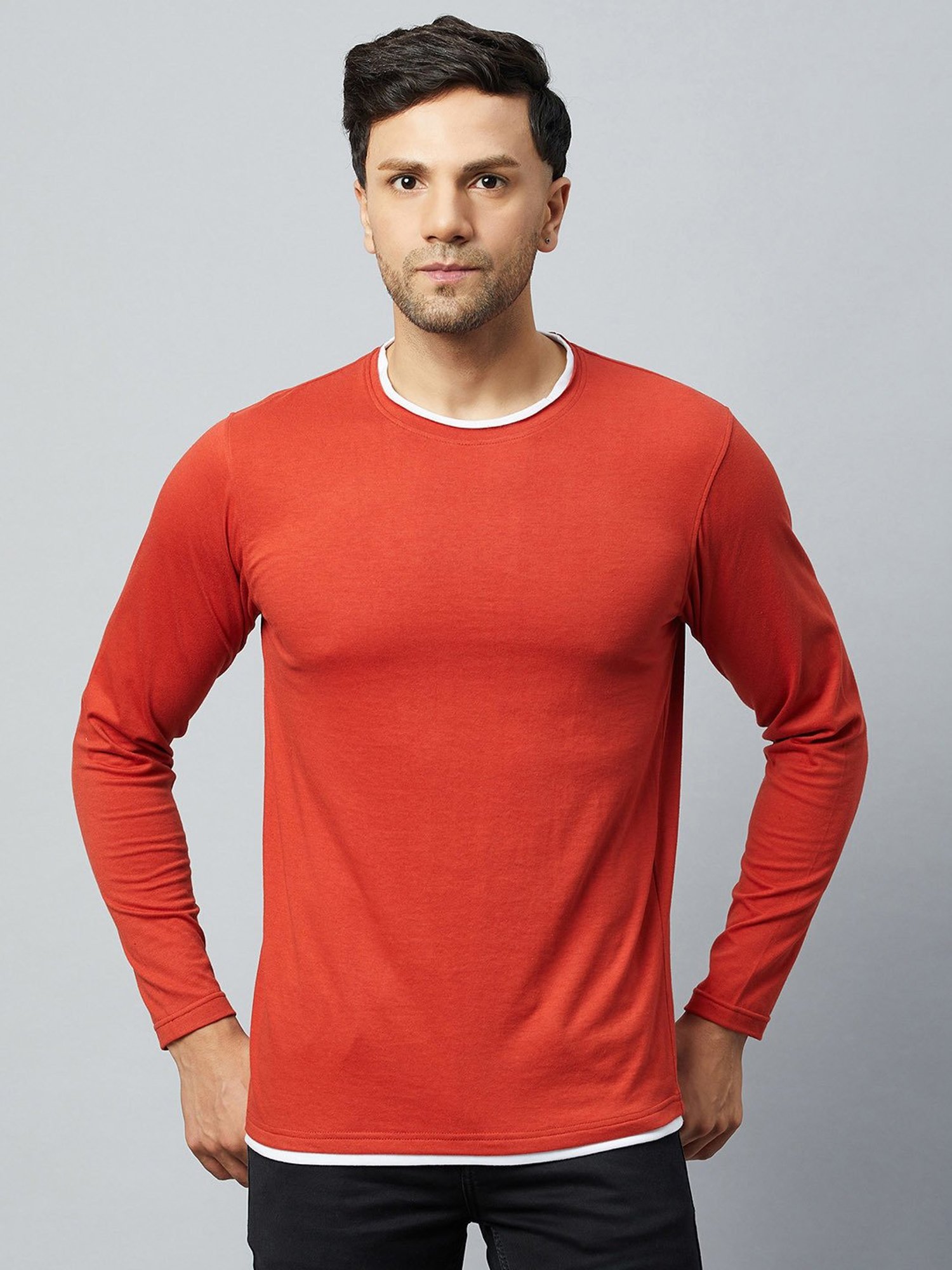 Club York Rust Regular Fit Crew T-Shirt