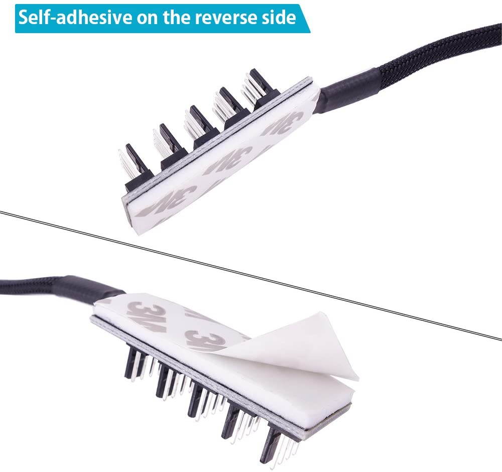 4-Pin PWM Fan Power Supply Cable 1 to 5 Splitter 5 Way PC Case Internal Motherboard Fan Power Extension Cable Cord Wire for ATX Computer Case 4-Pin and 3-Pin Cooling Fans (13 inch, Black)