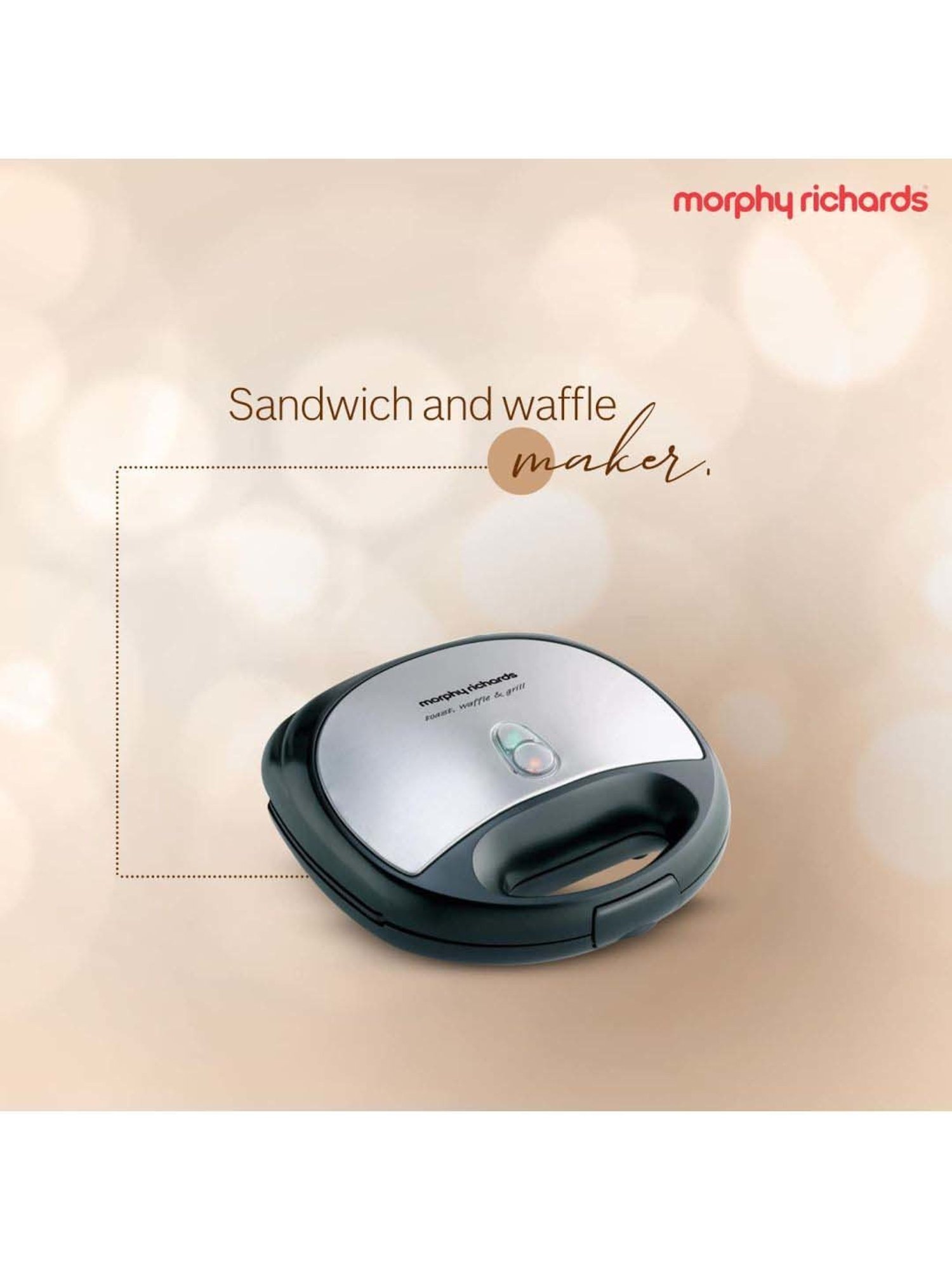 Borosil Sandwich Maker 2000W with Non stick coating (Black)