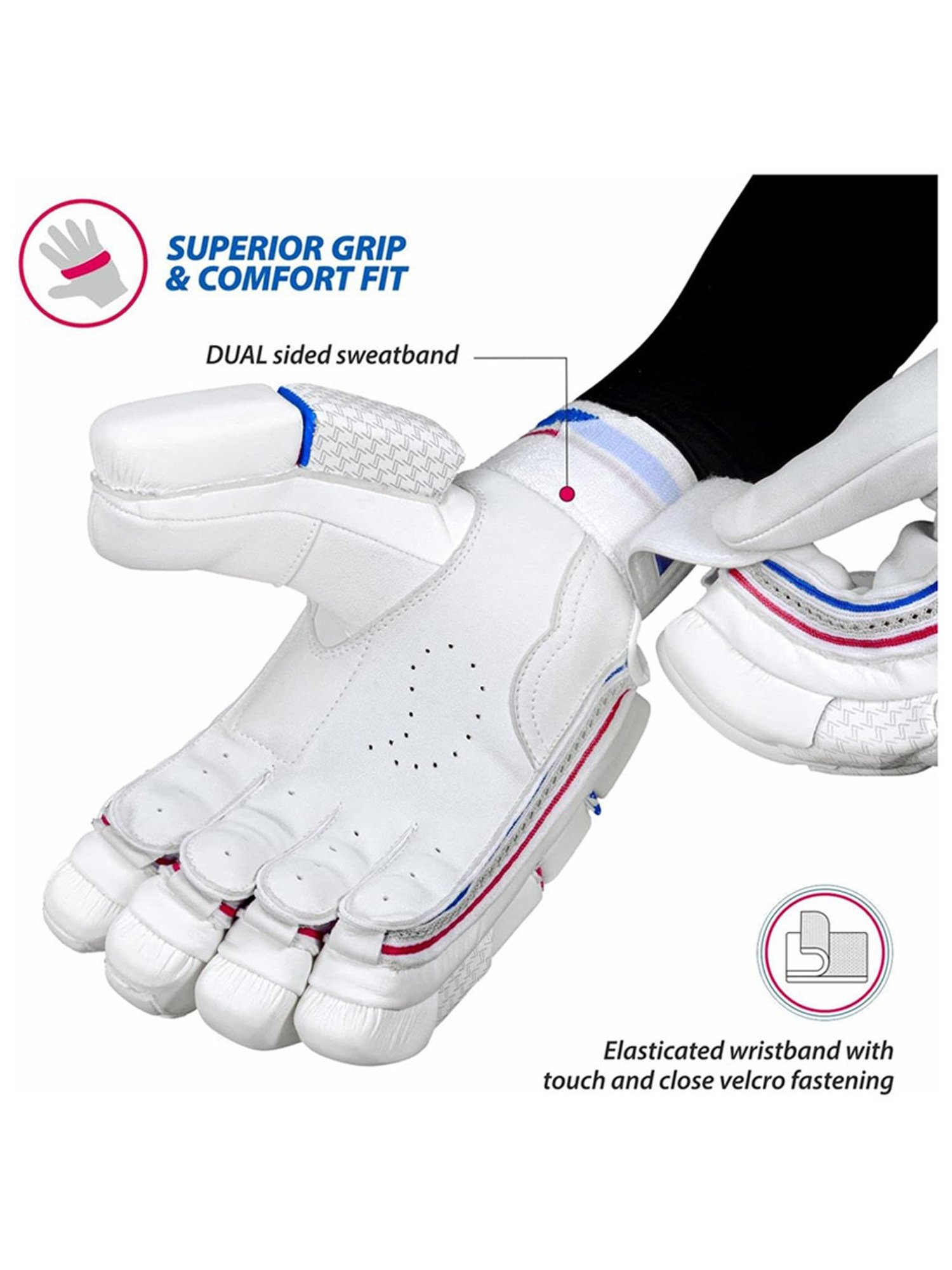 DSC Intense Speed Leather Cricket Batting Gloves Size - Mens