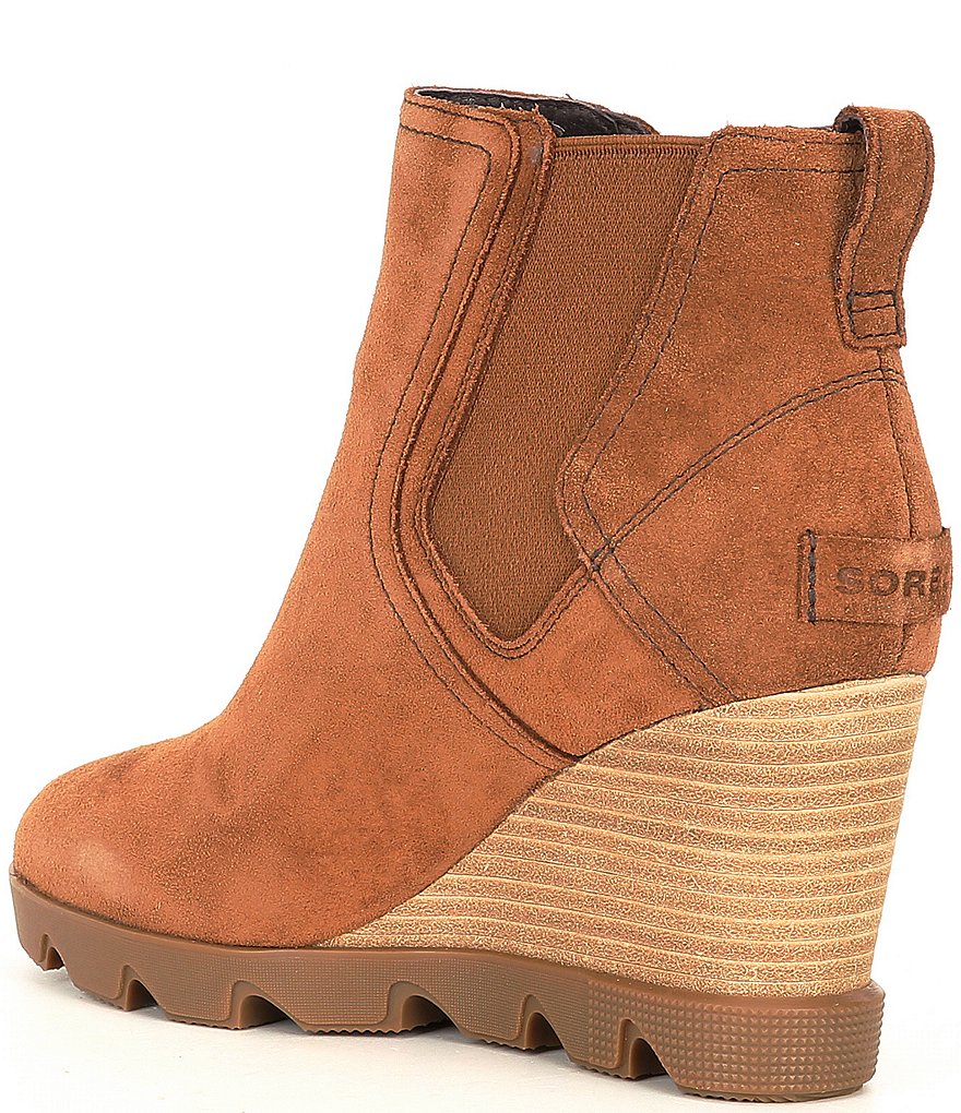 Sorel Joan Uptown Suede Waterproof Chelsea Wedge Lug Sole Booties