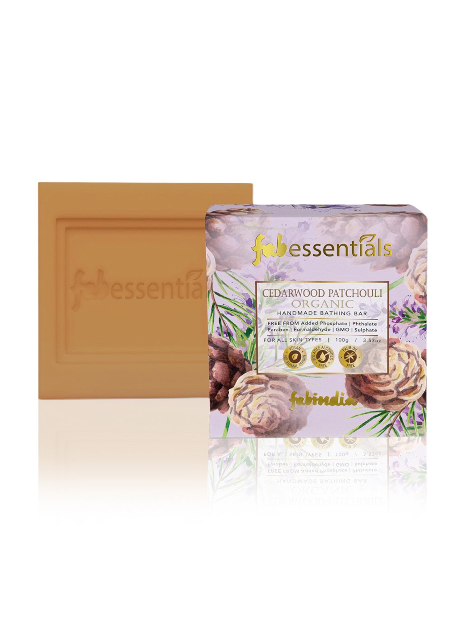 Fabessentials Cedarwood Patchouli Organic Handmade Bathing Bar - 100 gm