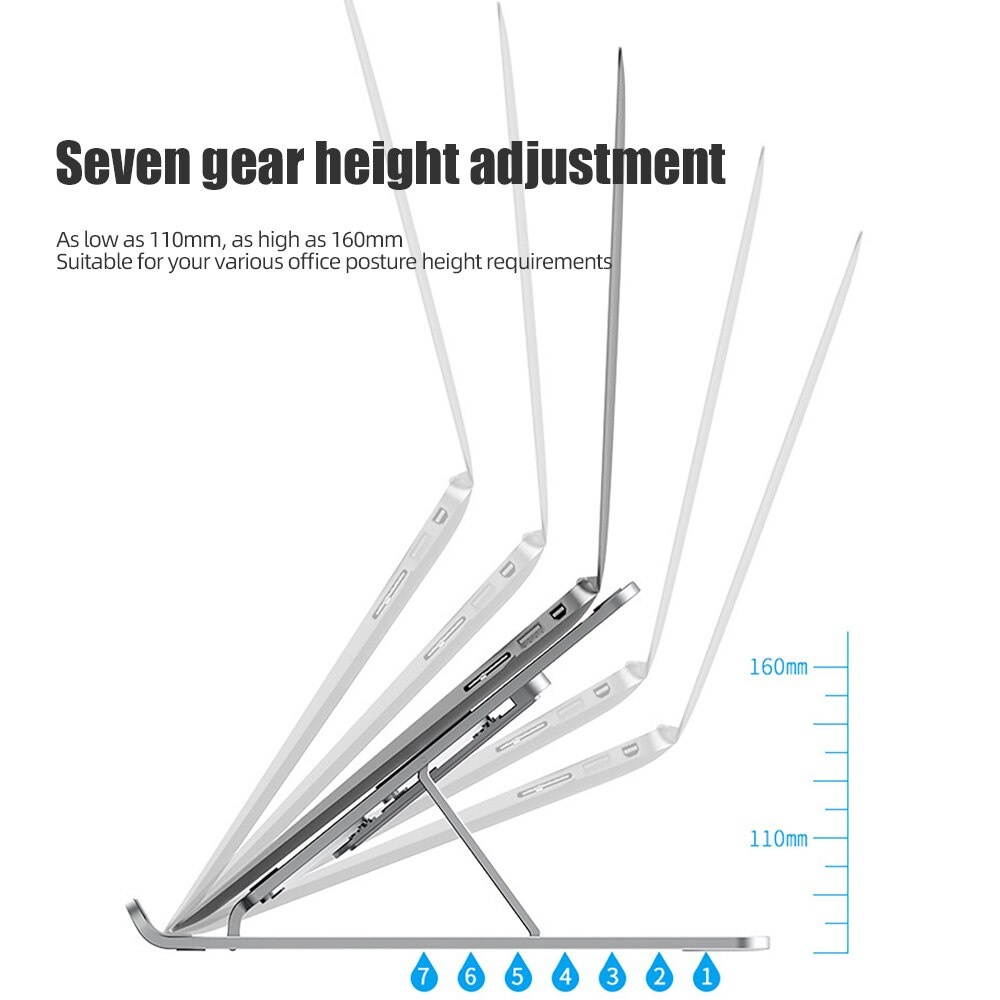 !ACCEZZ Laptop Holder Stand For MacBook Air Universal Adjustable Desktop Portable Foldable Aluminium Alloy For Computer Notebook