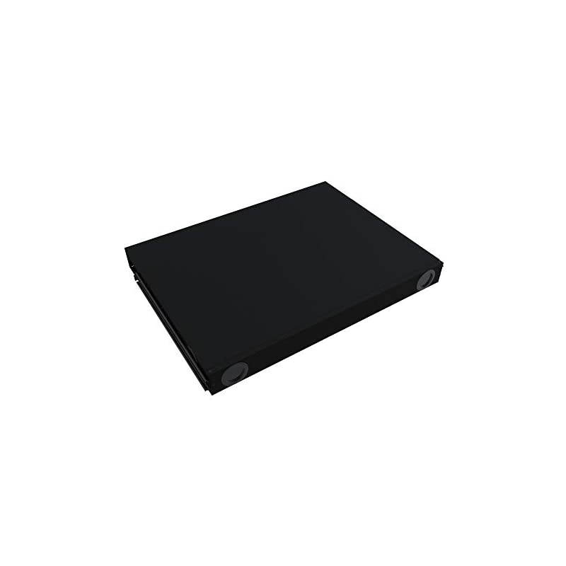 1U Rack Mount Fiber Enclosure 24 Port Tray with Slots for LC ST SC or FC Couplers Black