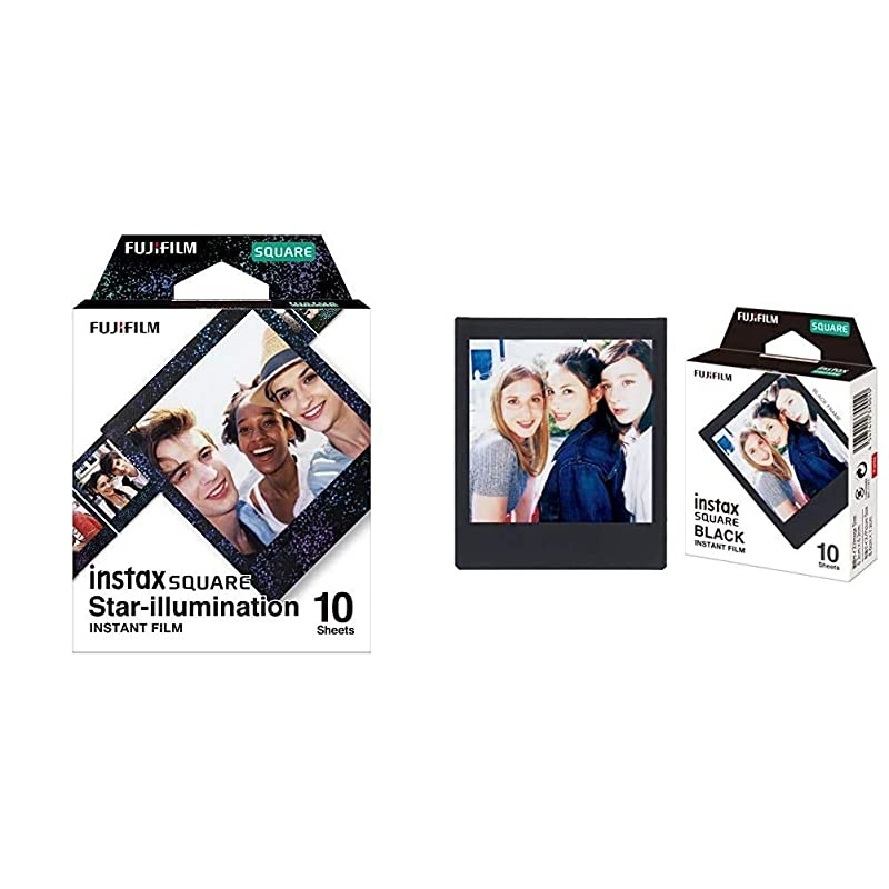 Instax Square Film Star Illumination 10 Exposures  Instax Square Black Film 10 Exposures