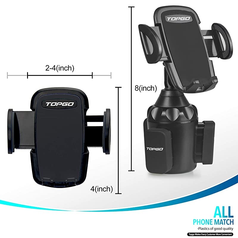 Car Cup Holder Phone Mount Adjustable Automobile Cup Holder Smart Phone Cradle Car Mount for iPhone 11 ProXRXS MaxX87 Plus6sSamsung S10+Note 9S8 PlusS7 EdgeBlack