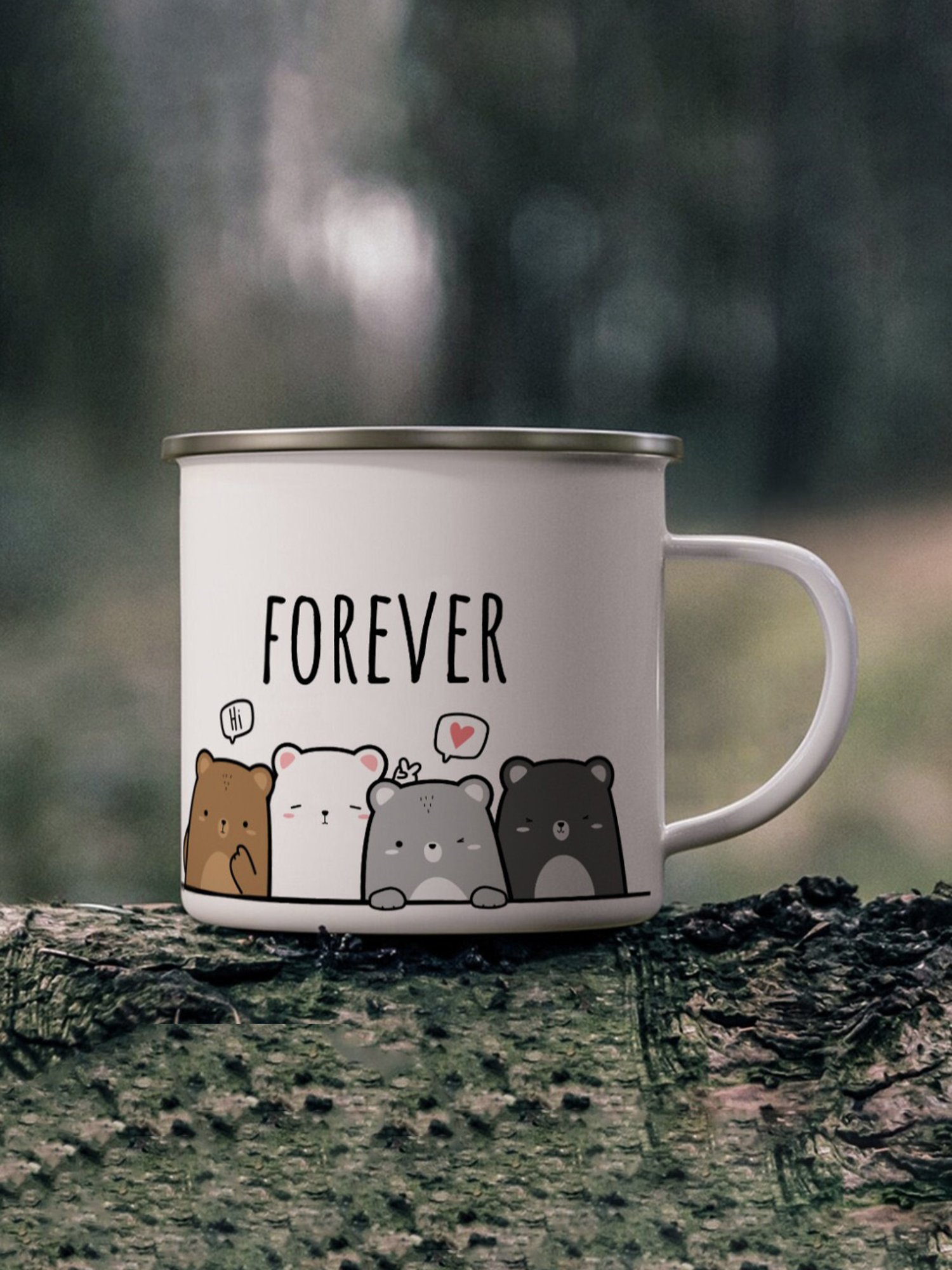 Gathari Enamel White Stainless Steel Coffee Mug