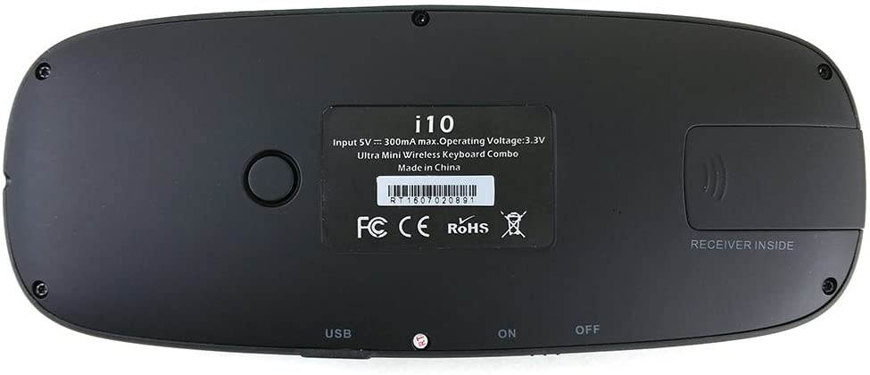 Rii Wireless Bluetooth 2.4GHz Keyboard Touchpad Laser Pointer for TV Box PC Games, Black (i10 BT)