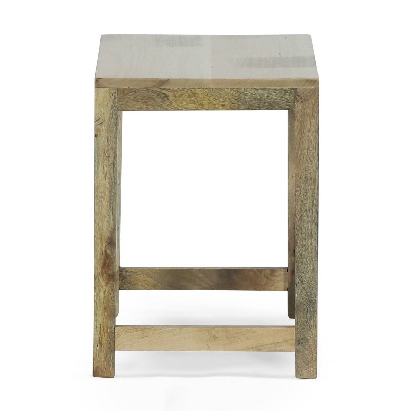 Set of 3 Trautman Rustic Handcrafted Mango Wood Nested Side Tables Natural - Christopher Knight Home