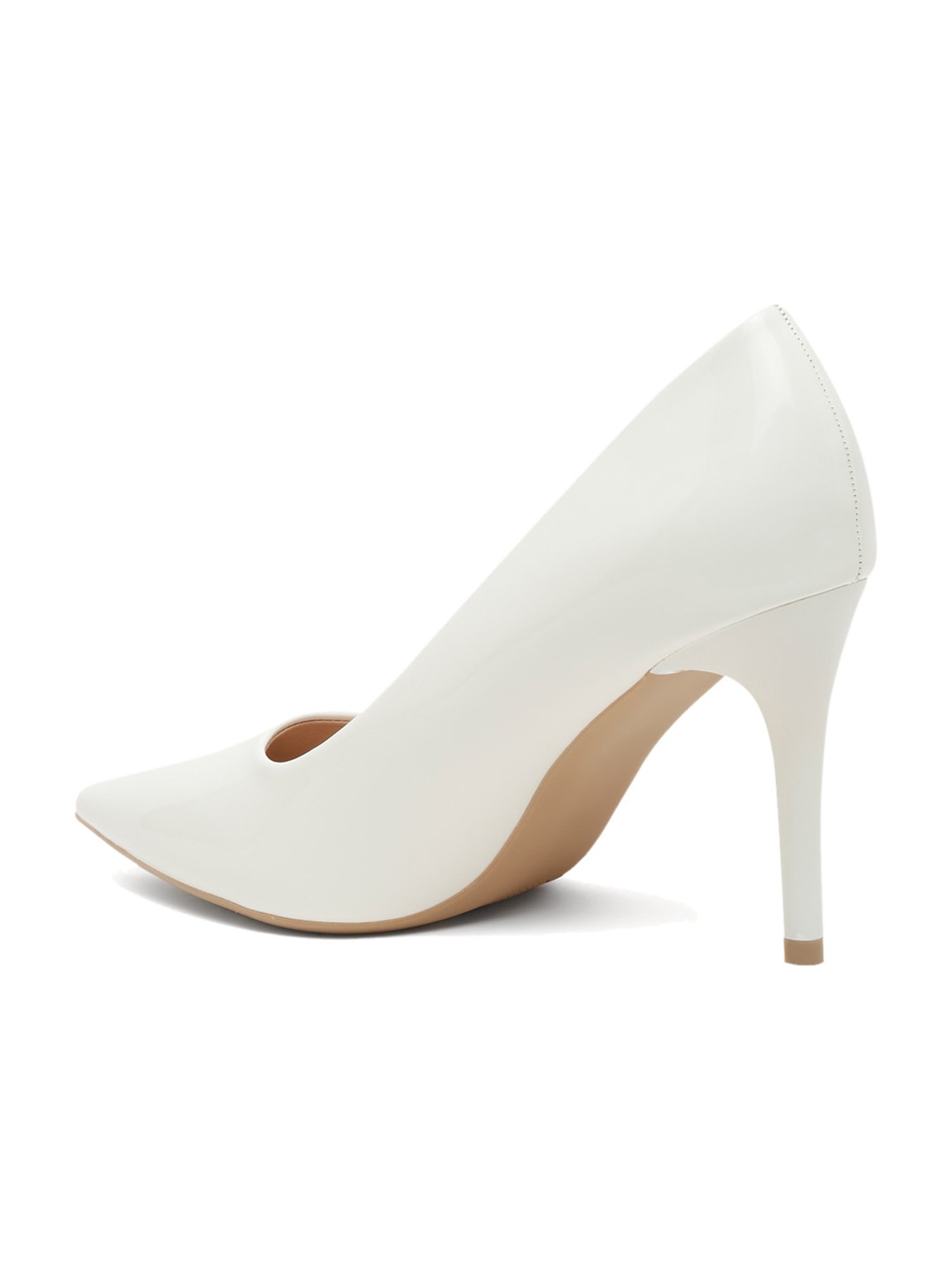 Flat N Heels Women's White Stiletto Pumps
